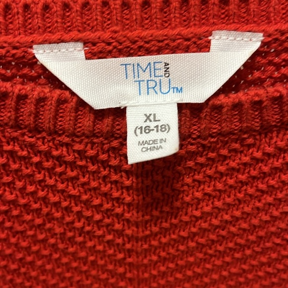 Time True Pull Over Short Sleeve Sweater Size XL Over Size - Picture 2 of 6